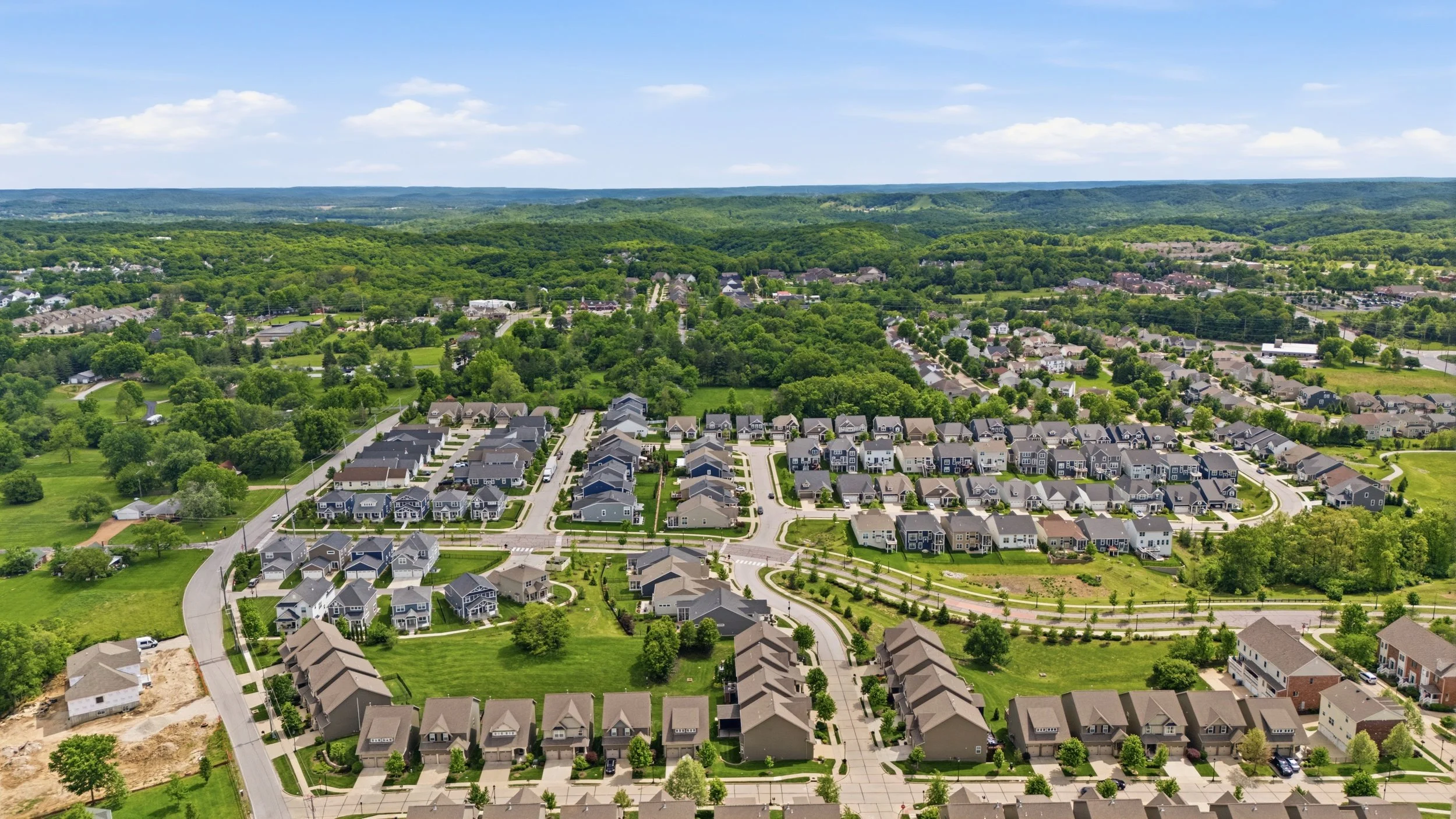 Aerial view of Wildwood MO Ozark foothills and protected land, best real estate agent Wildwood Missouri