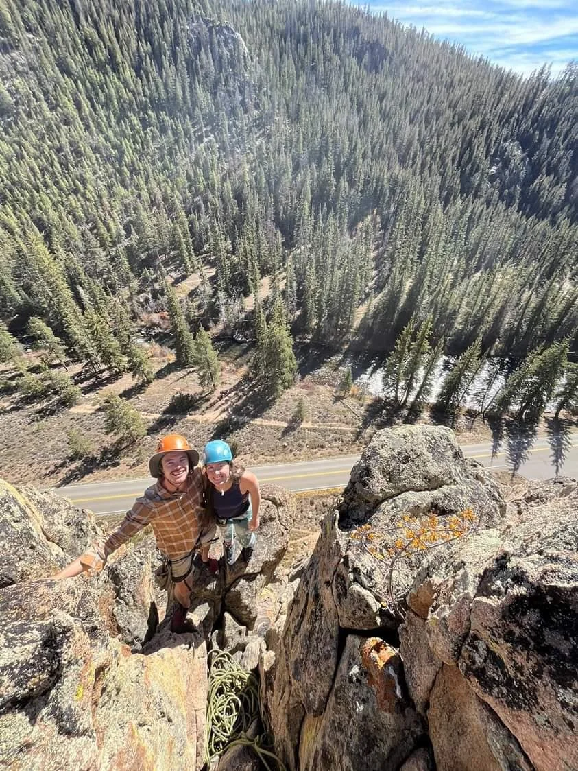 Founders Emily and Collin at the top of HeDevil summit in the Seven Devils Mountain Range