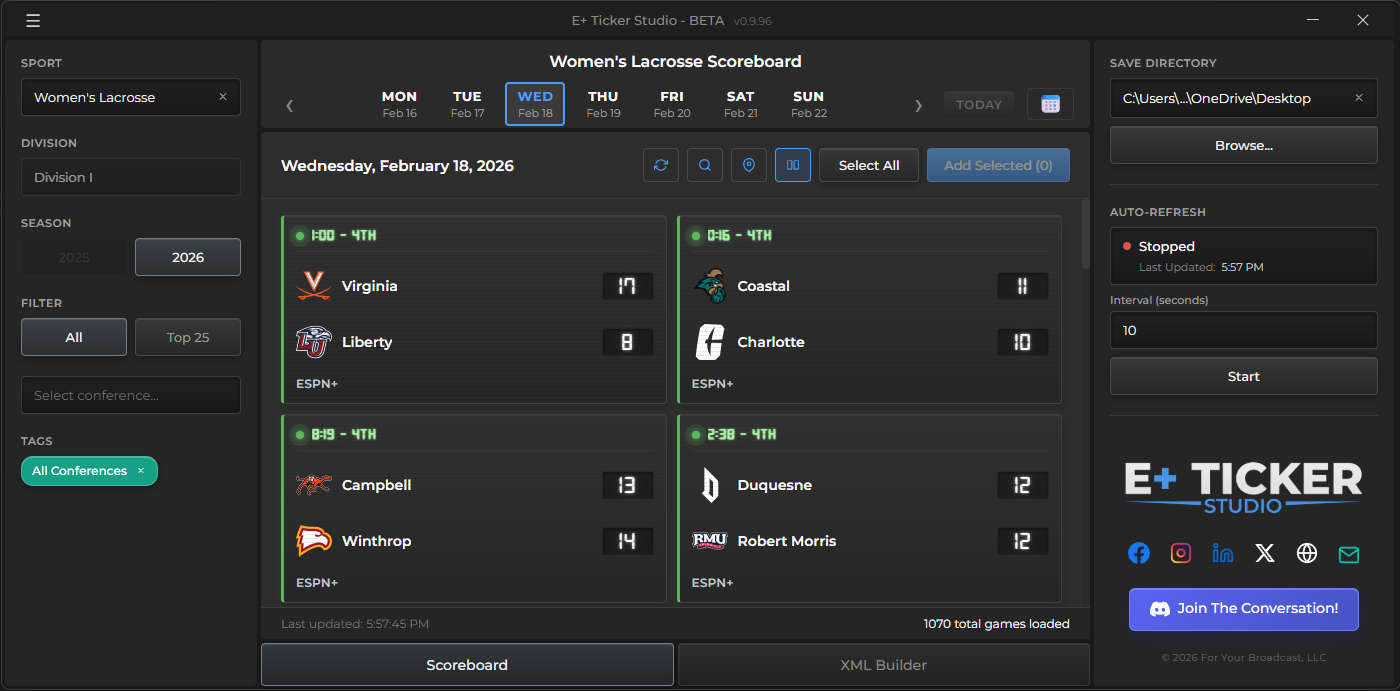 E+ Ticker Studio product preview