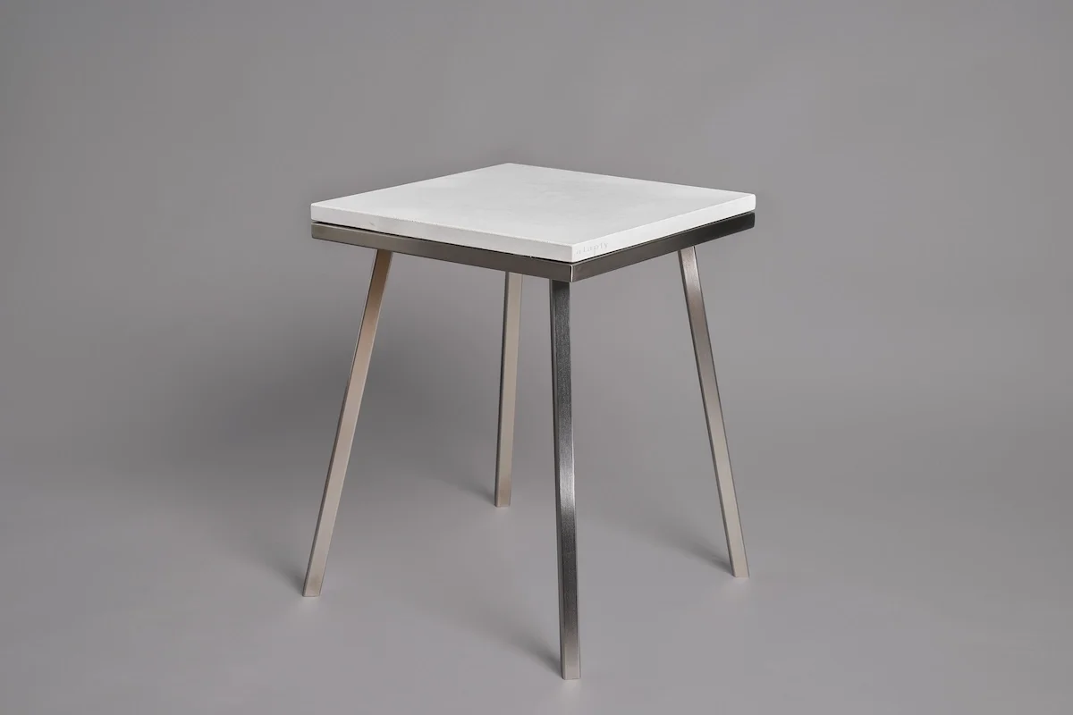 alapfy manufactura x-series luxury concrete side table and stool in white