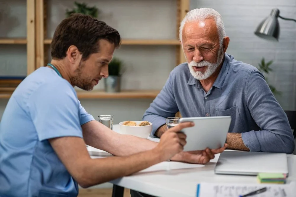 Provider reviewing a plan with a client