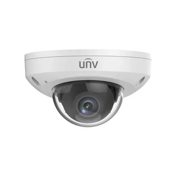UNV 4MP LightHunter NDAA-compliant weatherproof mini dome IP camera with 2.8mm lens and built-in microphone