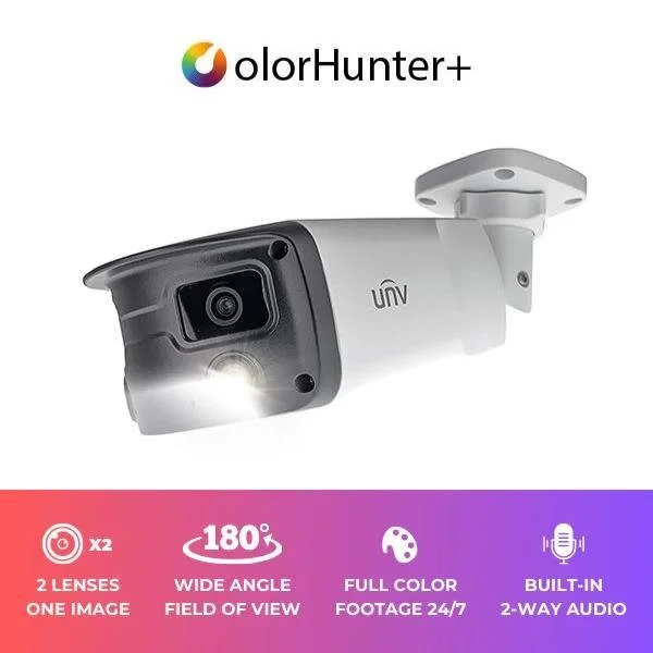 UNV 8MP 4K UltraHD Wide Angle 24/7 ColorHunter Bullet IP Security Camera