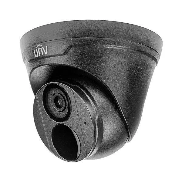 UNV 4MP dark grey weatherproof IR turret camera with built-in mic