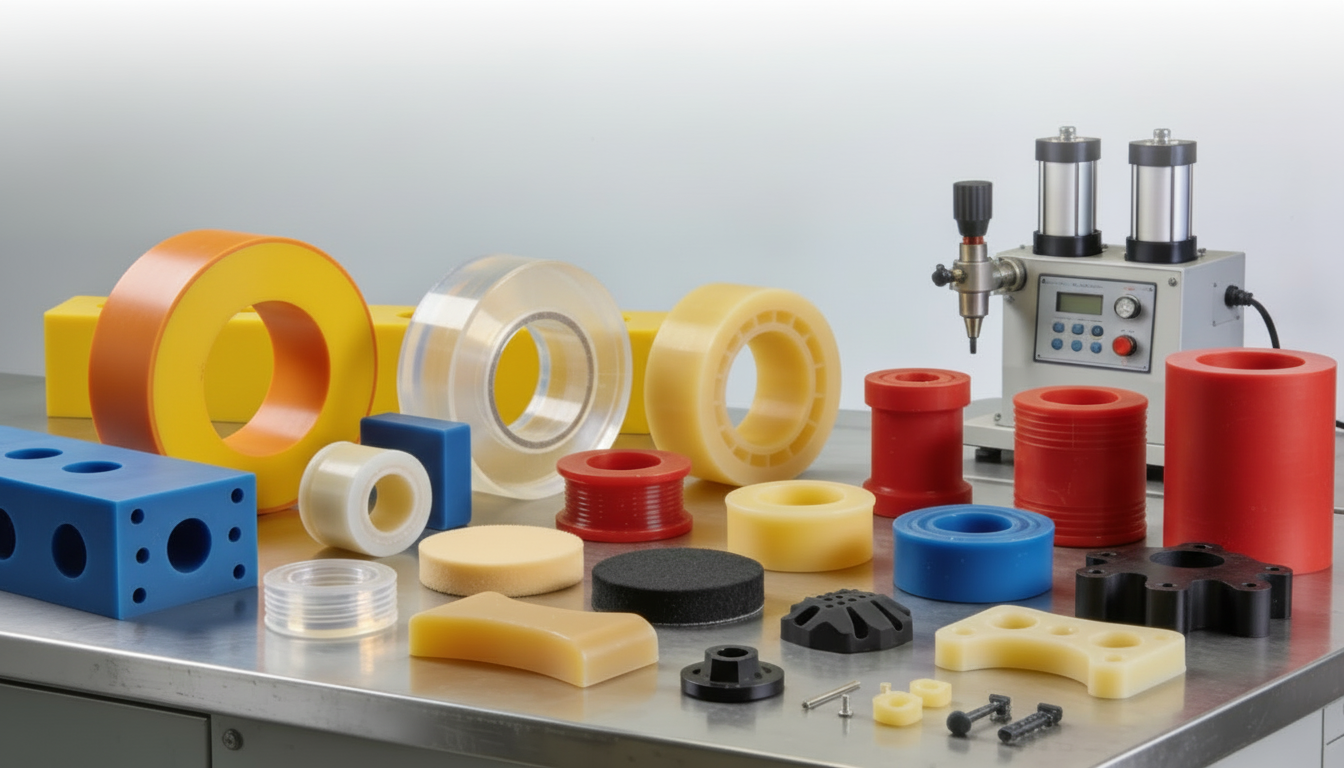 Assorted cast urethane parts and dispensing equipment