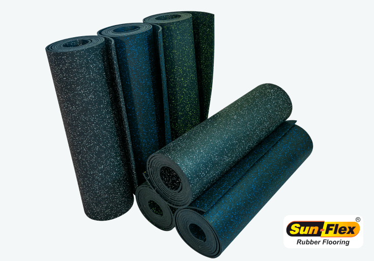 Recycled rubber flooring rolls for large area coverage Canada