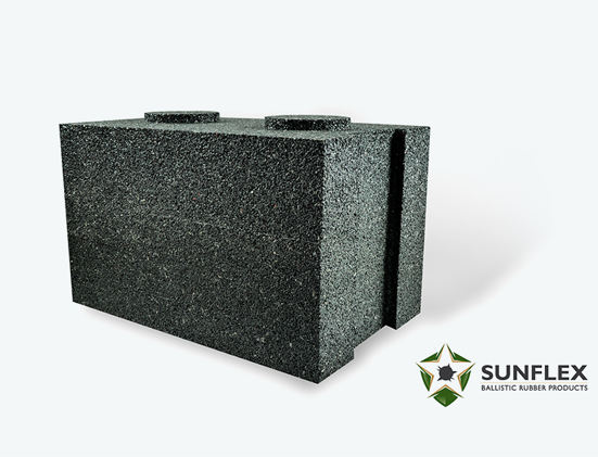 High density ballistic rubber blocks for shooting range Alberta