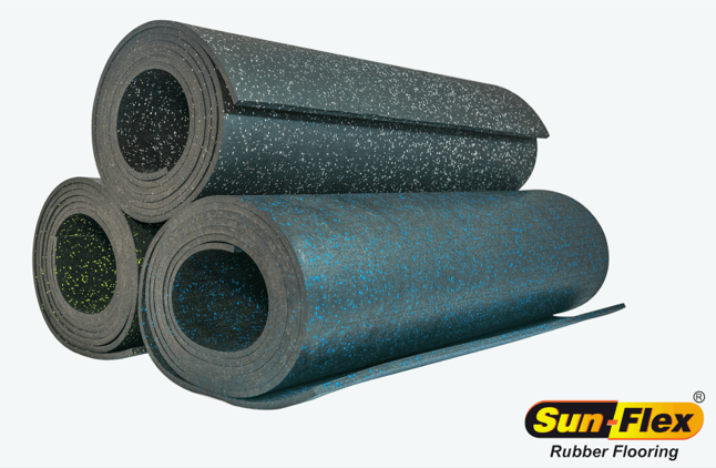 Versatile rubber rolls for gym and commercial flooring Alberta
