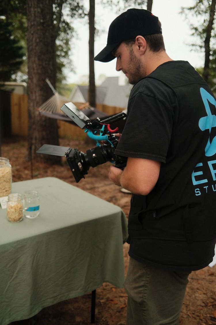 Handheld camera work on an outdoor shoot
