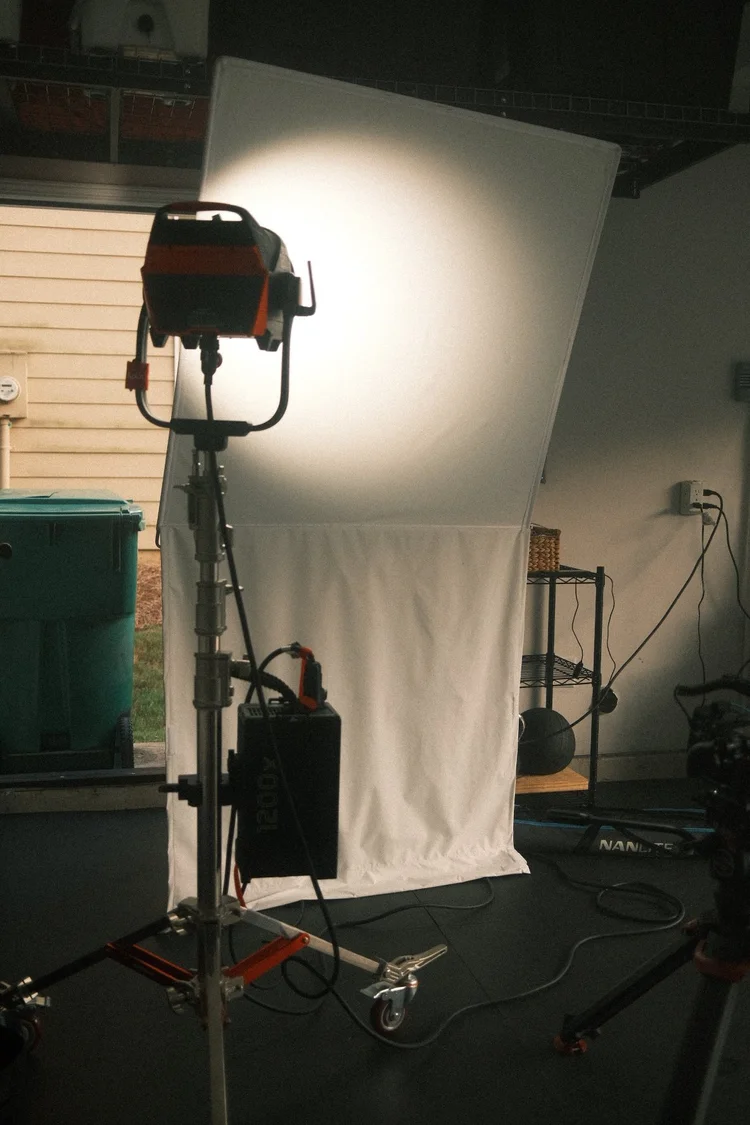Light bounced through a large diffusion frame