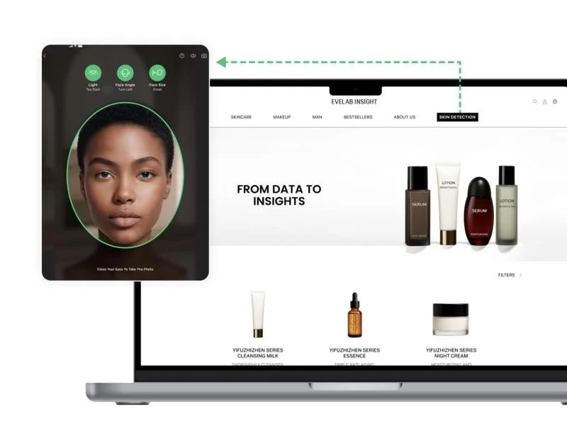 Eve Smart skin detection on an e-commerce website
