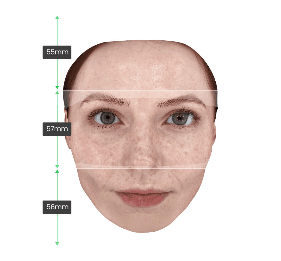 Análisis de tercios faciales de Eve Muse