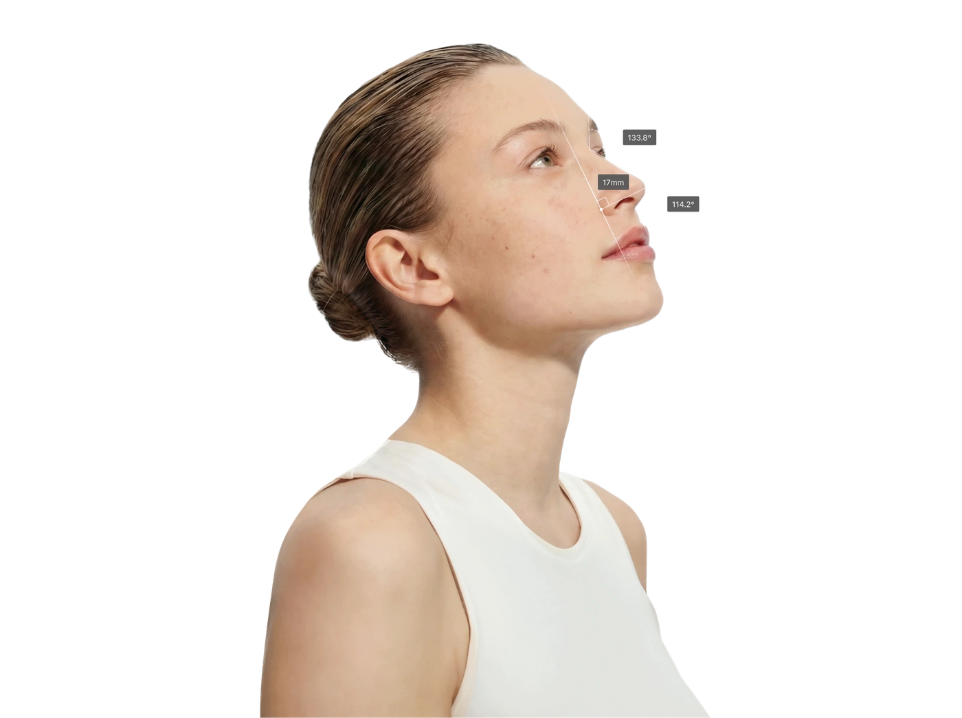 AI aesthetic analysis of a face profile