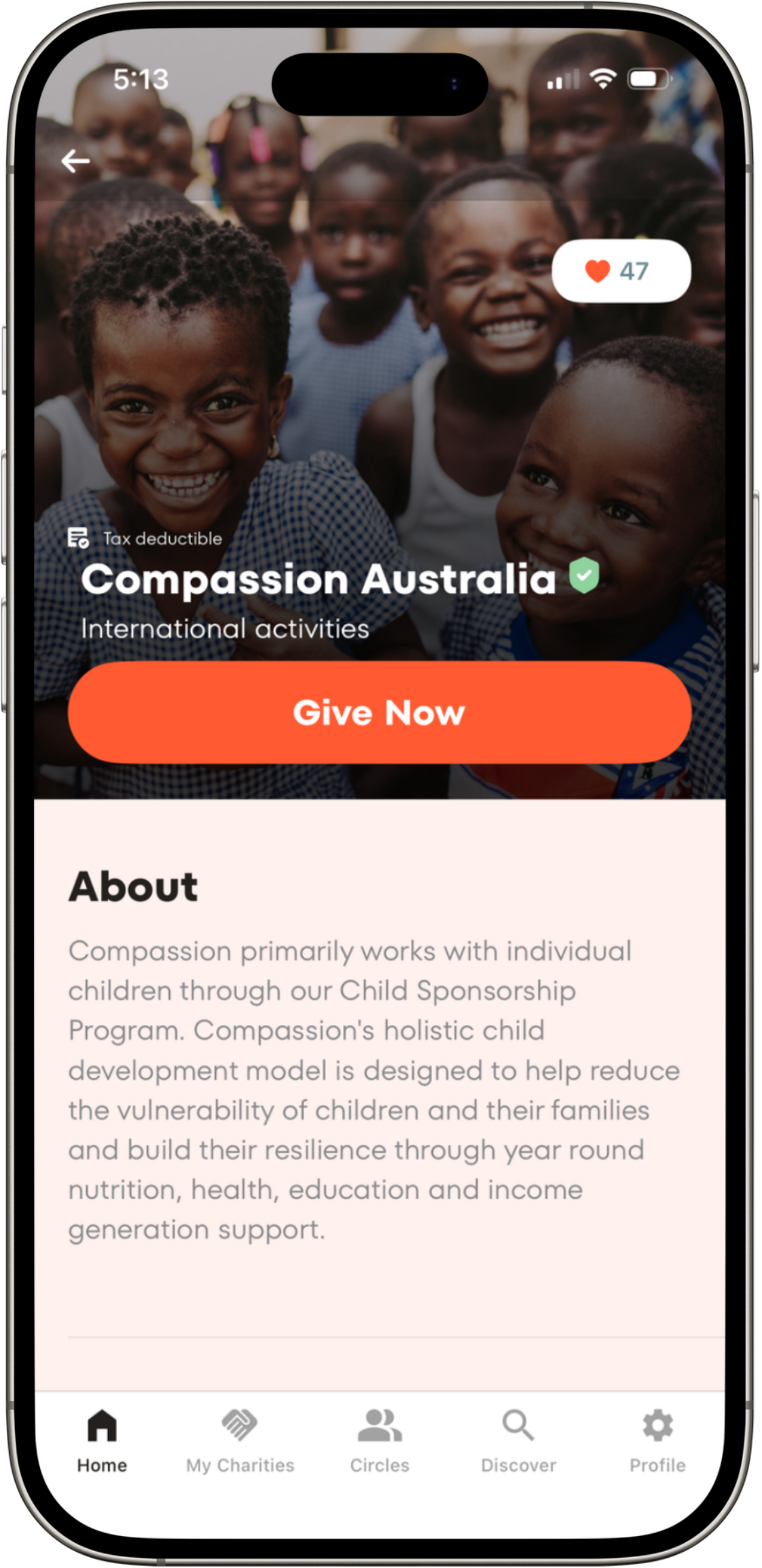 Charitabl. app — give on the night