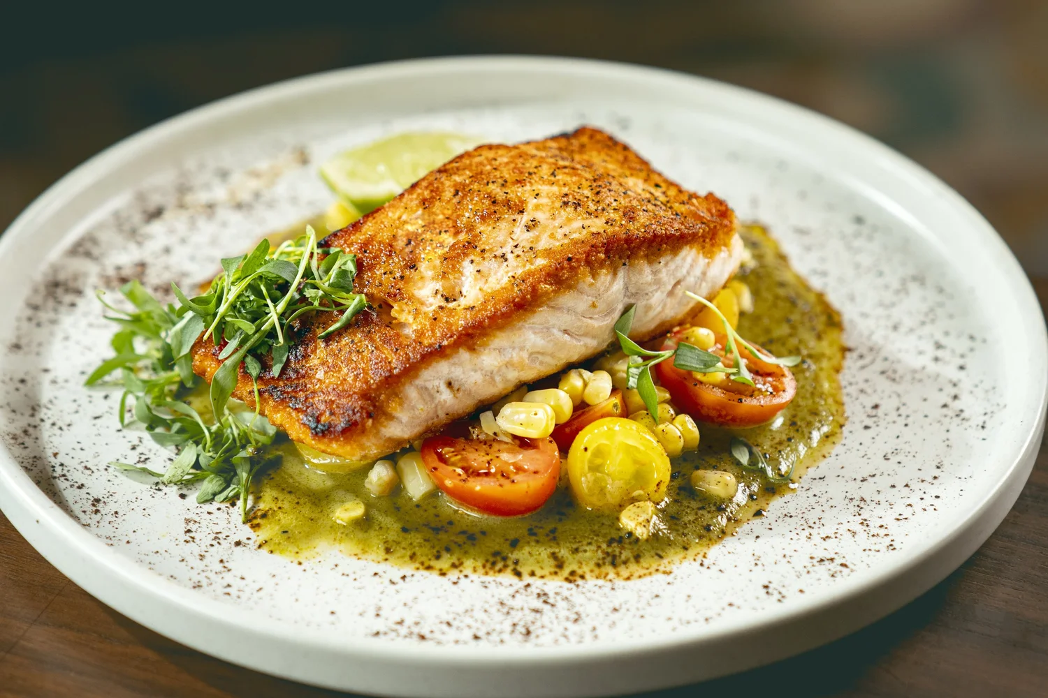 Pan seared Atlantic salmon