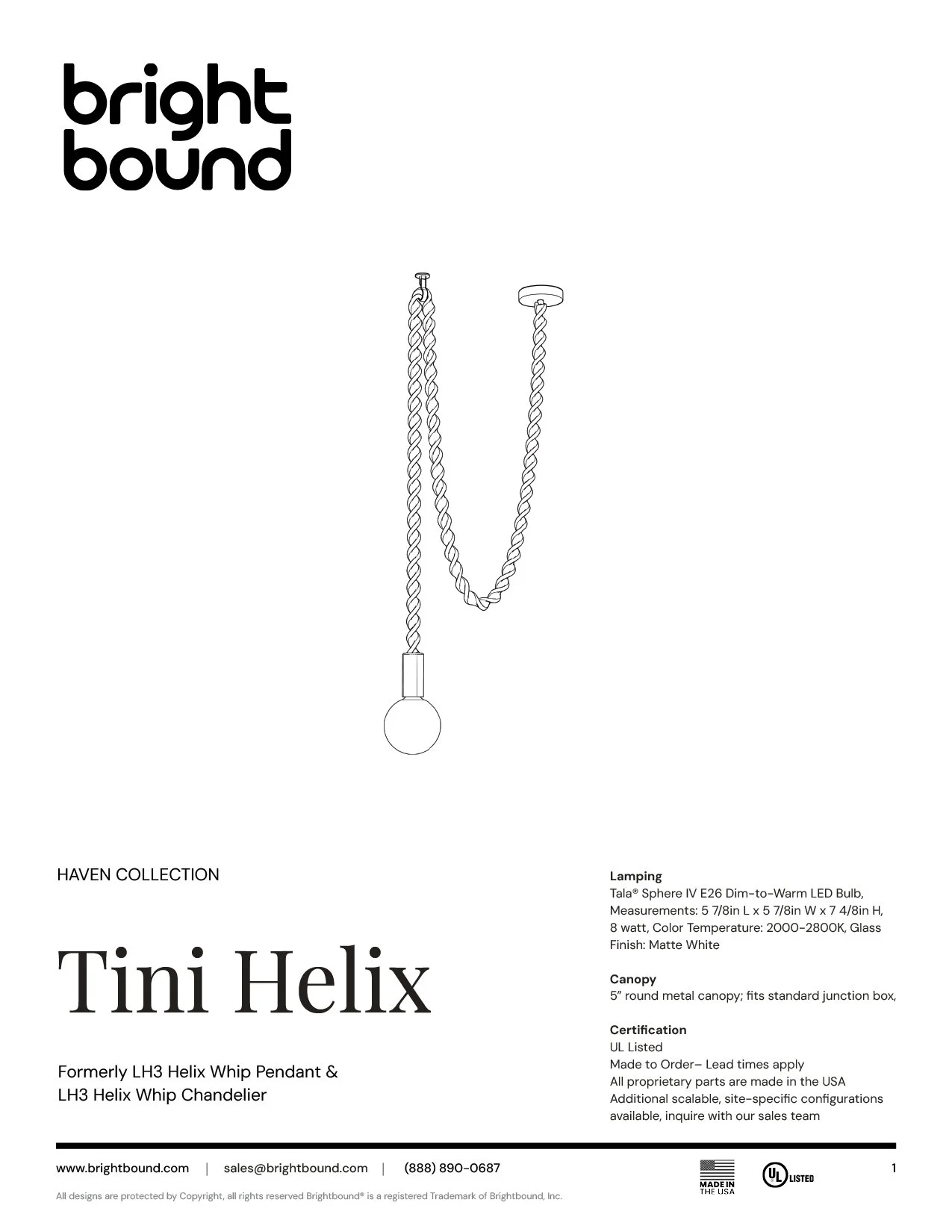 Tini Helix Spec Sheet thumbnail