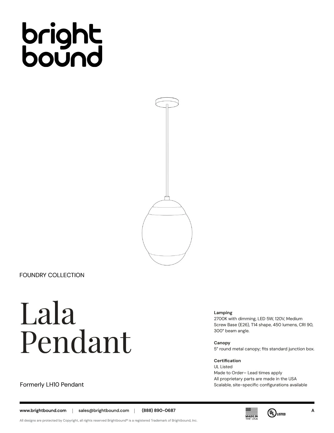 Lala Pendant Spec Sheet thumbnail