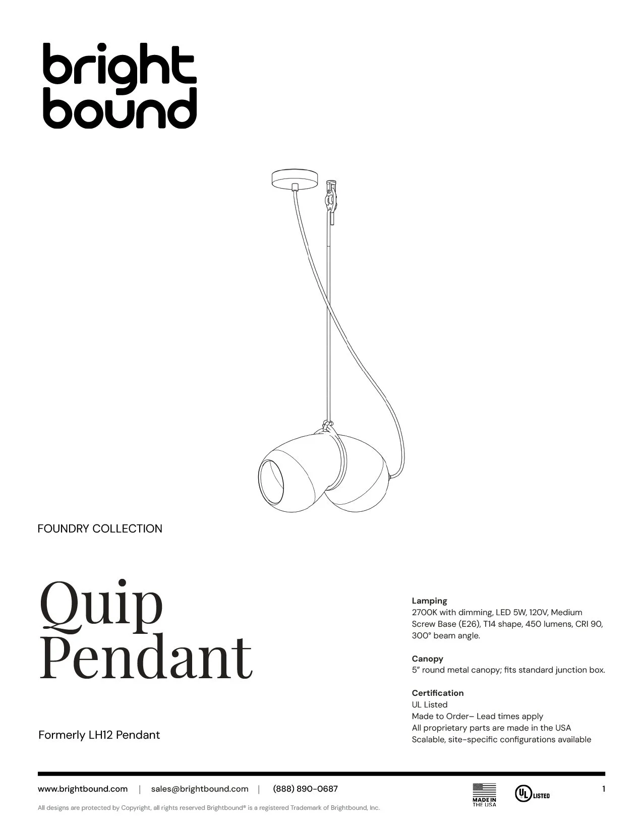 Quip Pendant Spec Sheet thumbnail