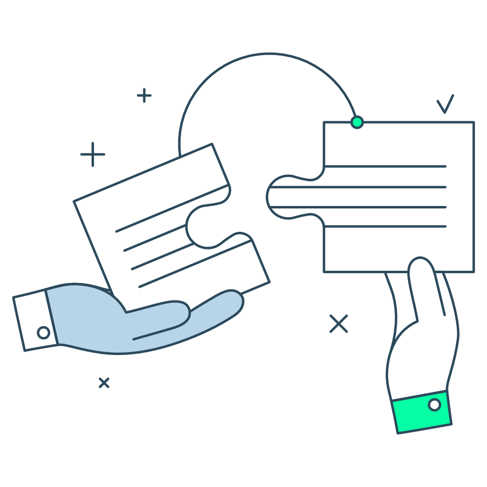 hands put pieces together