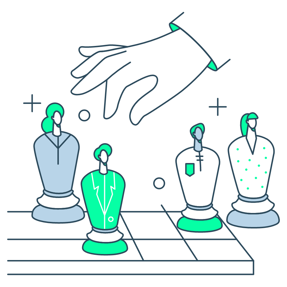 hands move human chess pieces