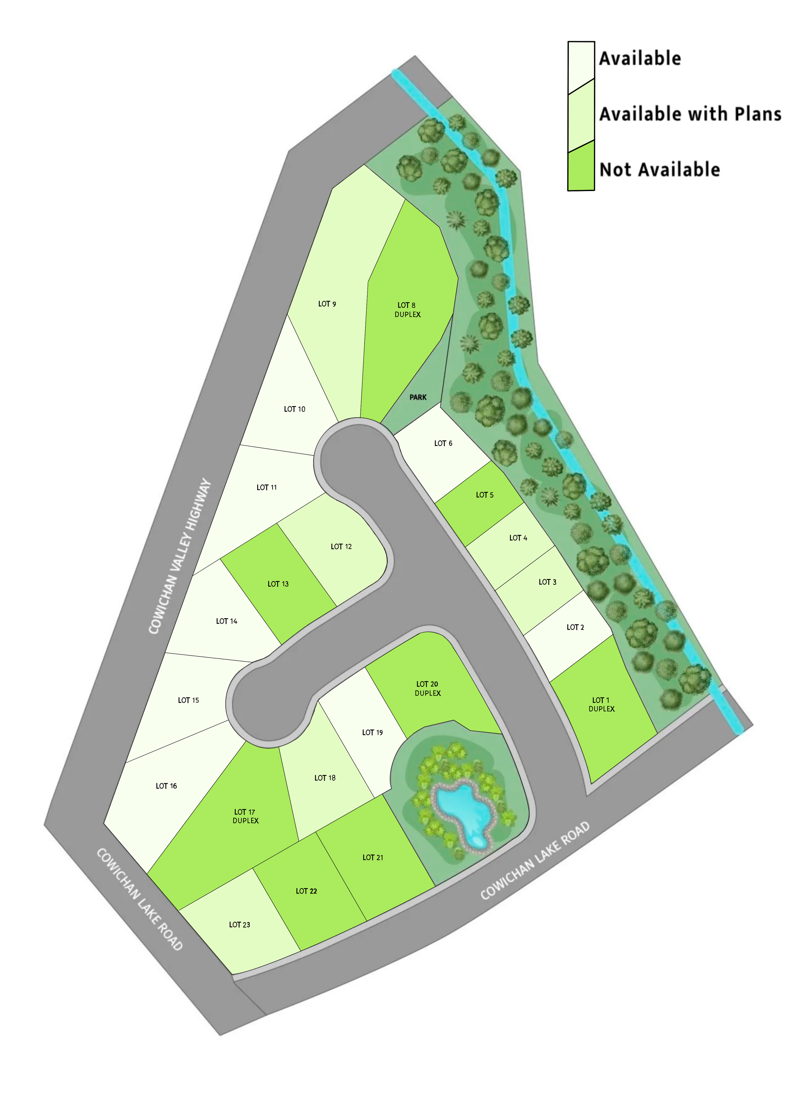 Stanley Creek lot map and neighbourhood plan