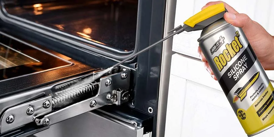 Rocket TT Silicone Spray Spraying Onto Oven Spring