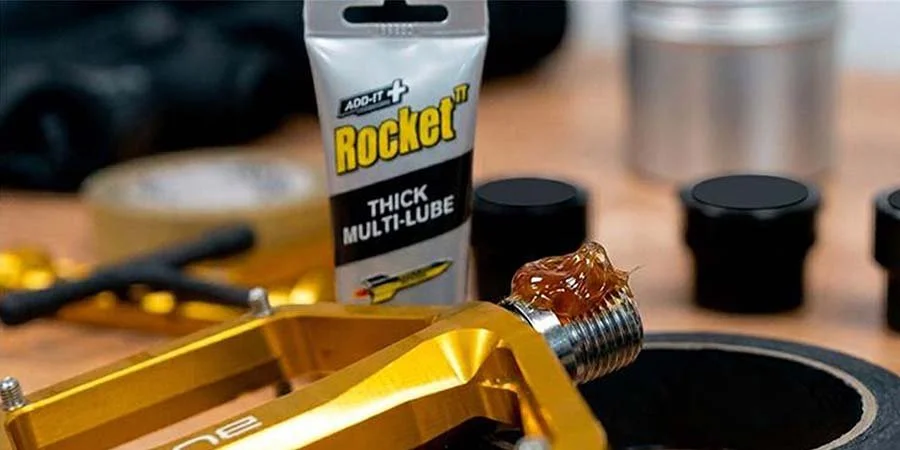 Rocket TT Thick Multi Lube Applied to Bicycle Pedal