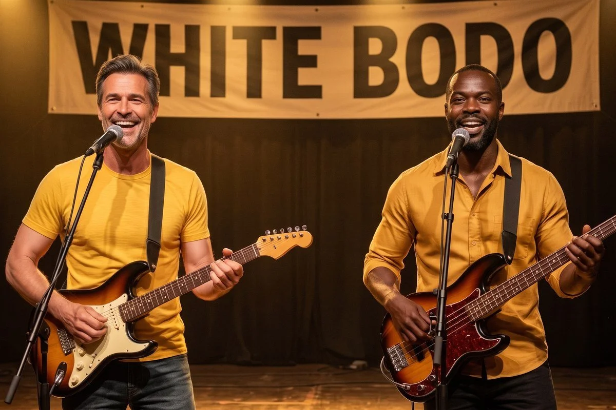 Stephan and Sebastien playing in their band White Bodo