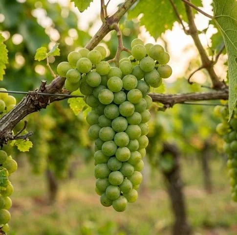 Chardonnay grape cluster