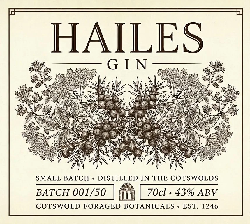 Hailes Gin label version 2