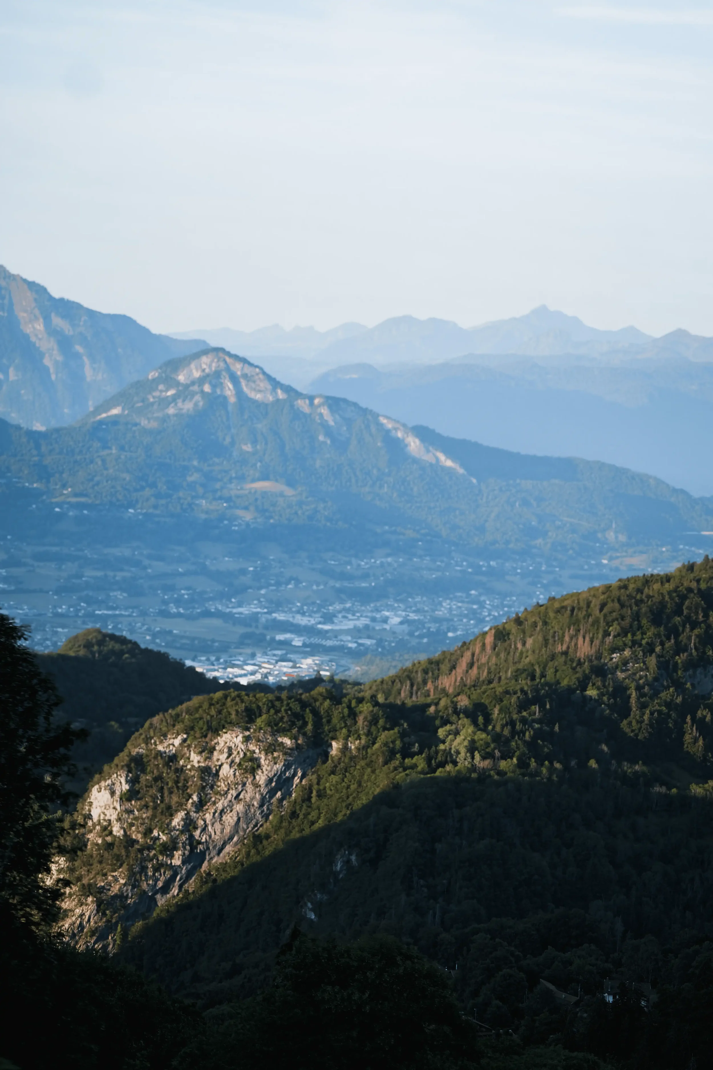 View across the French Alps on stage fifteen of the 2026 Tour de France route during 2112