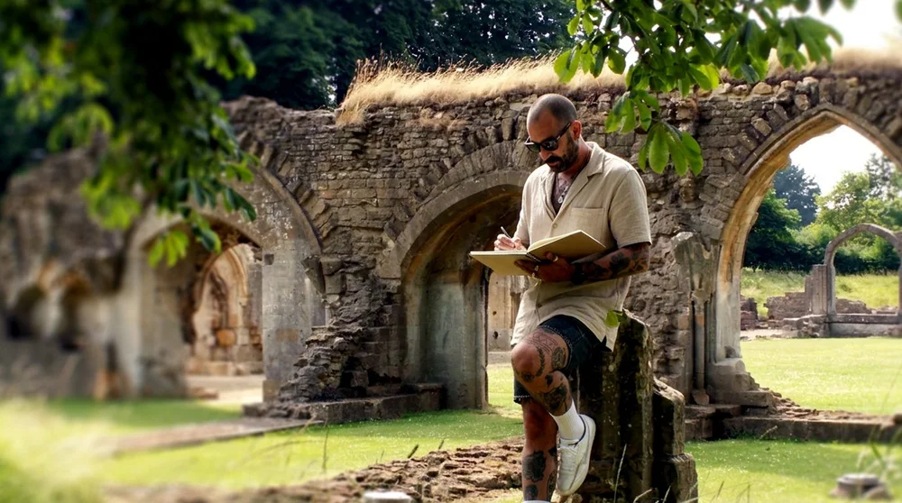 Colin Bibby of Fairford Studios at Hailes Abbey