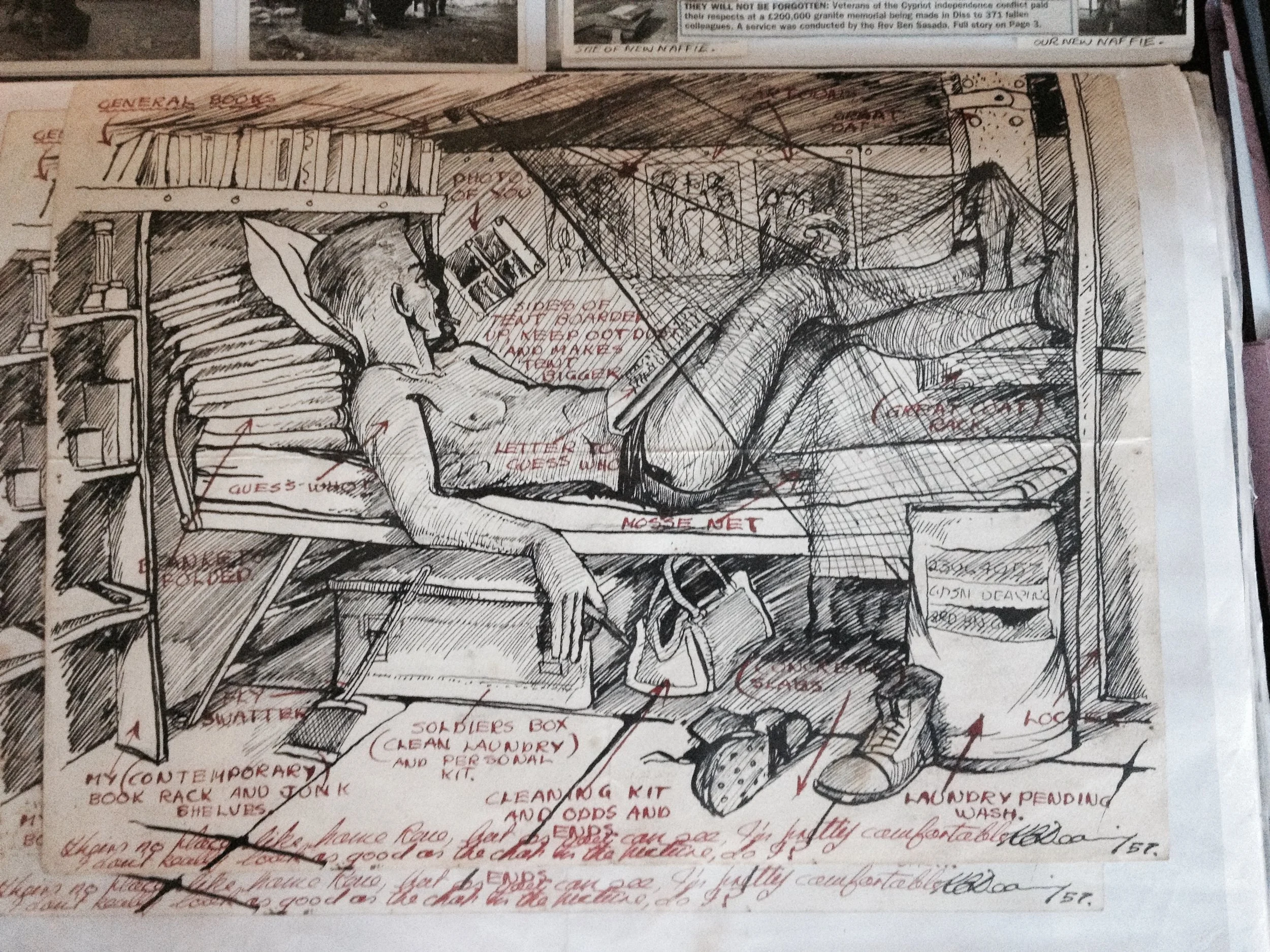 Ken's letters and illustrations from Malta, 1956