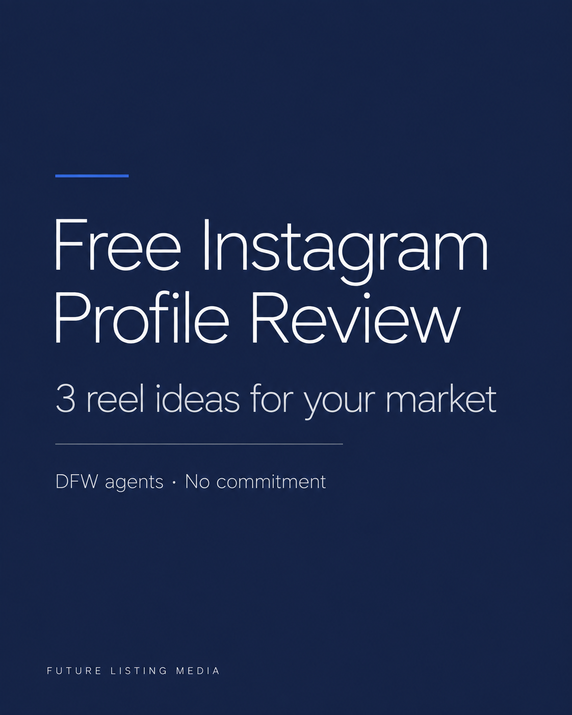 Free Instagram profile review and three reel ideas for DFW agents