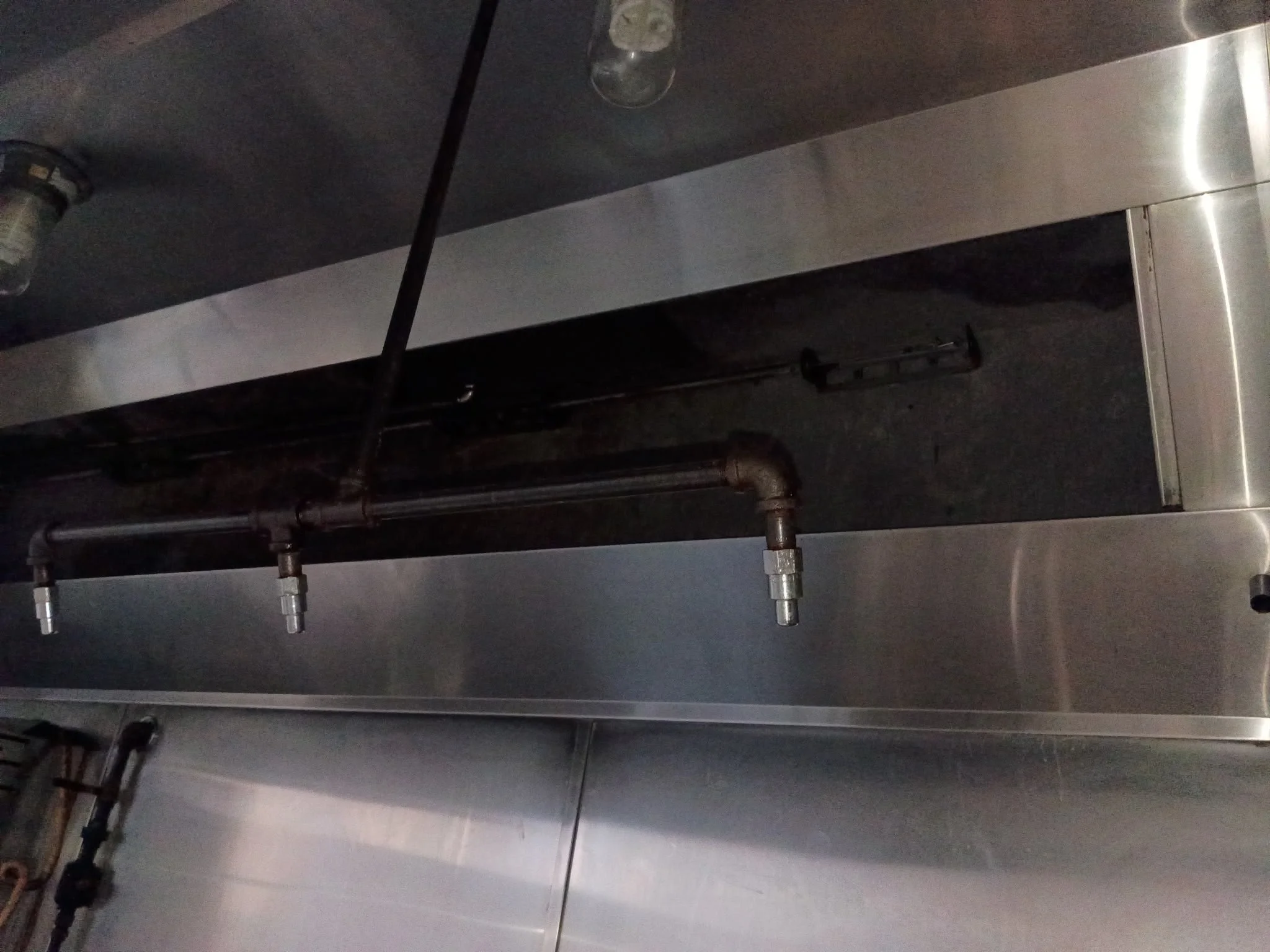 Clean stainless steel commercial kitchen