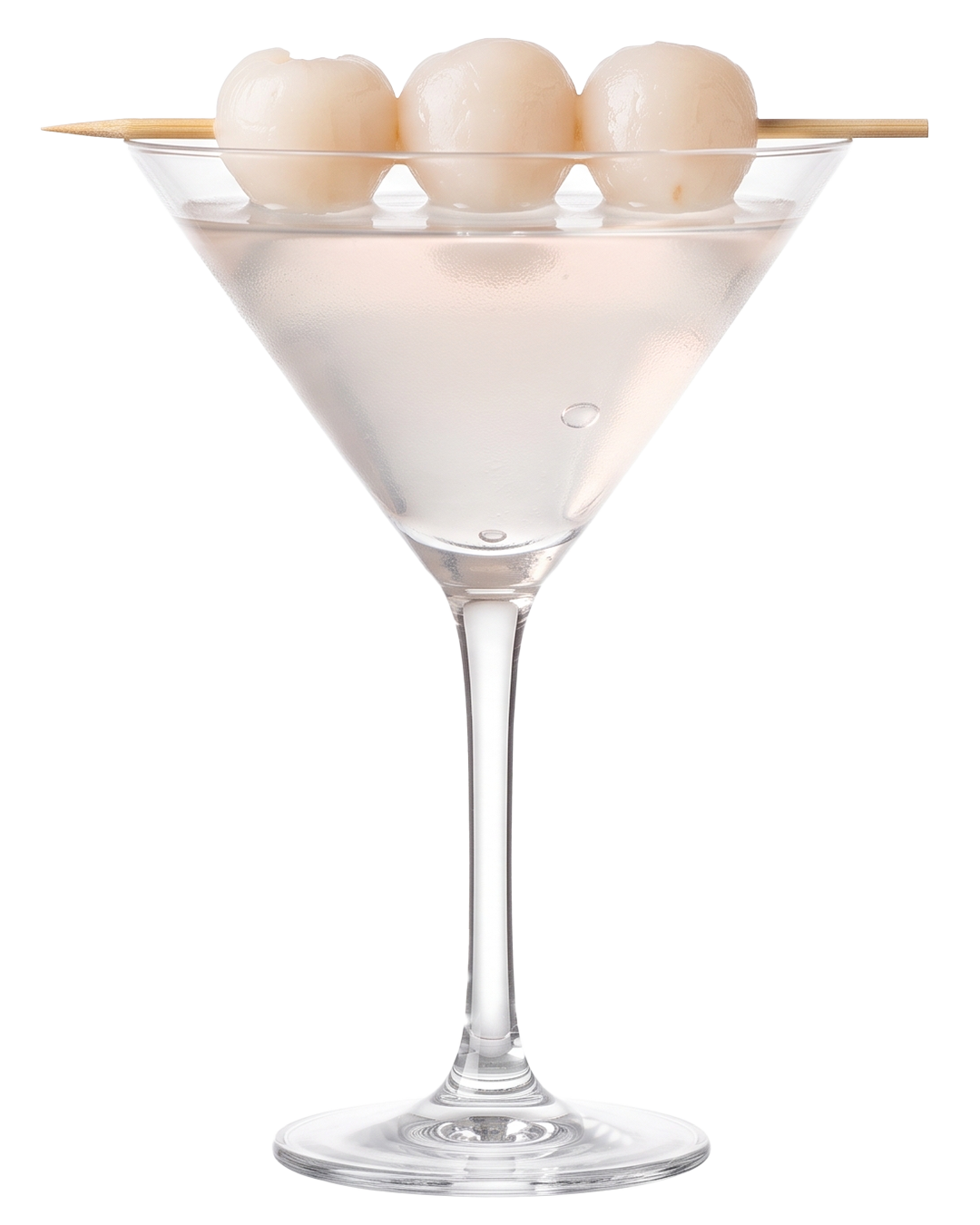 Hard Cut Lychee cocktail made with Hard Cut Vodka, served in a martini glass with lychee garnish