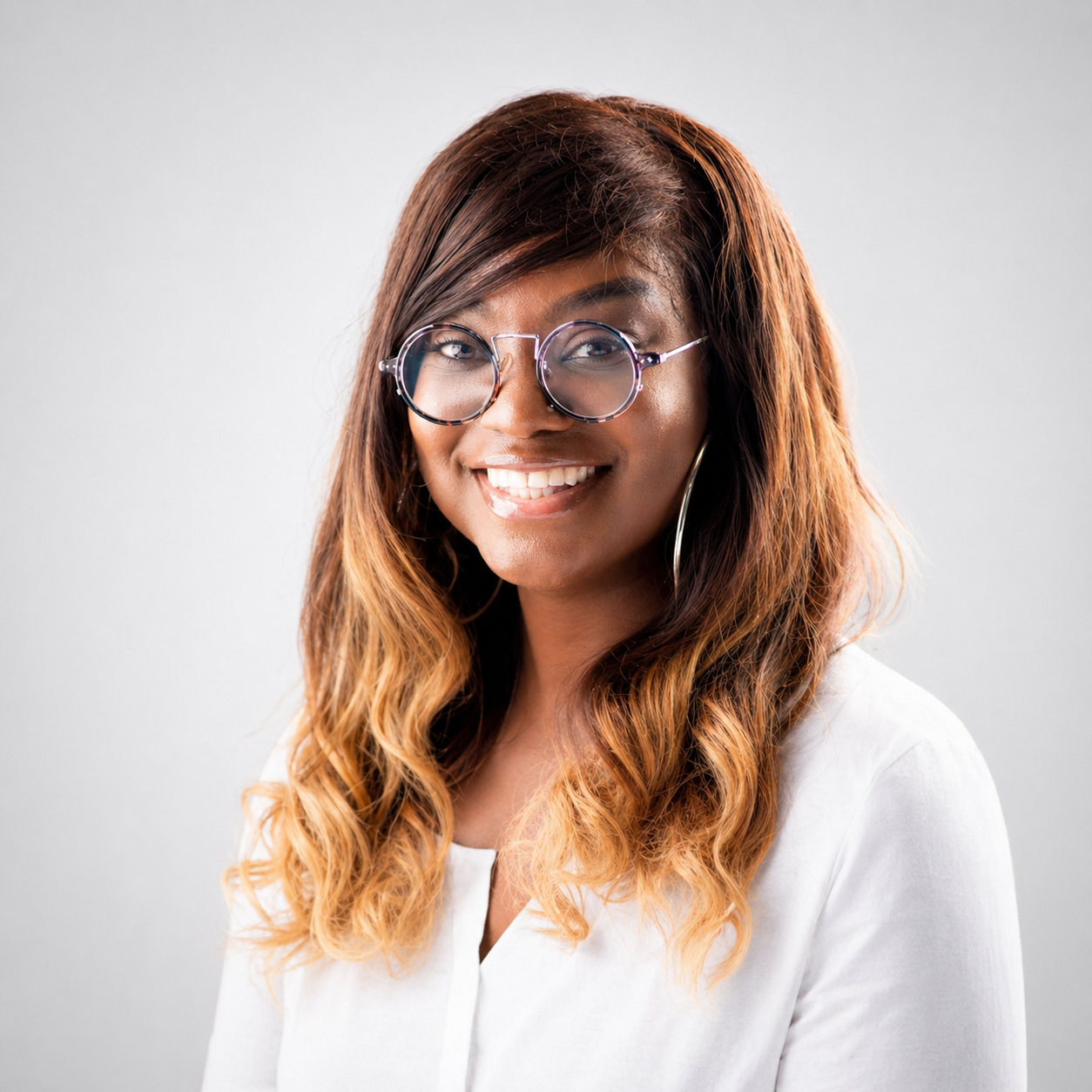 Polished business headshot example