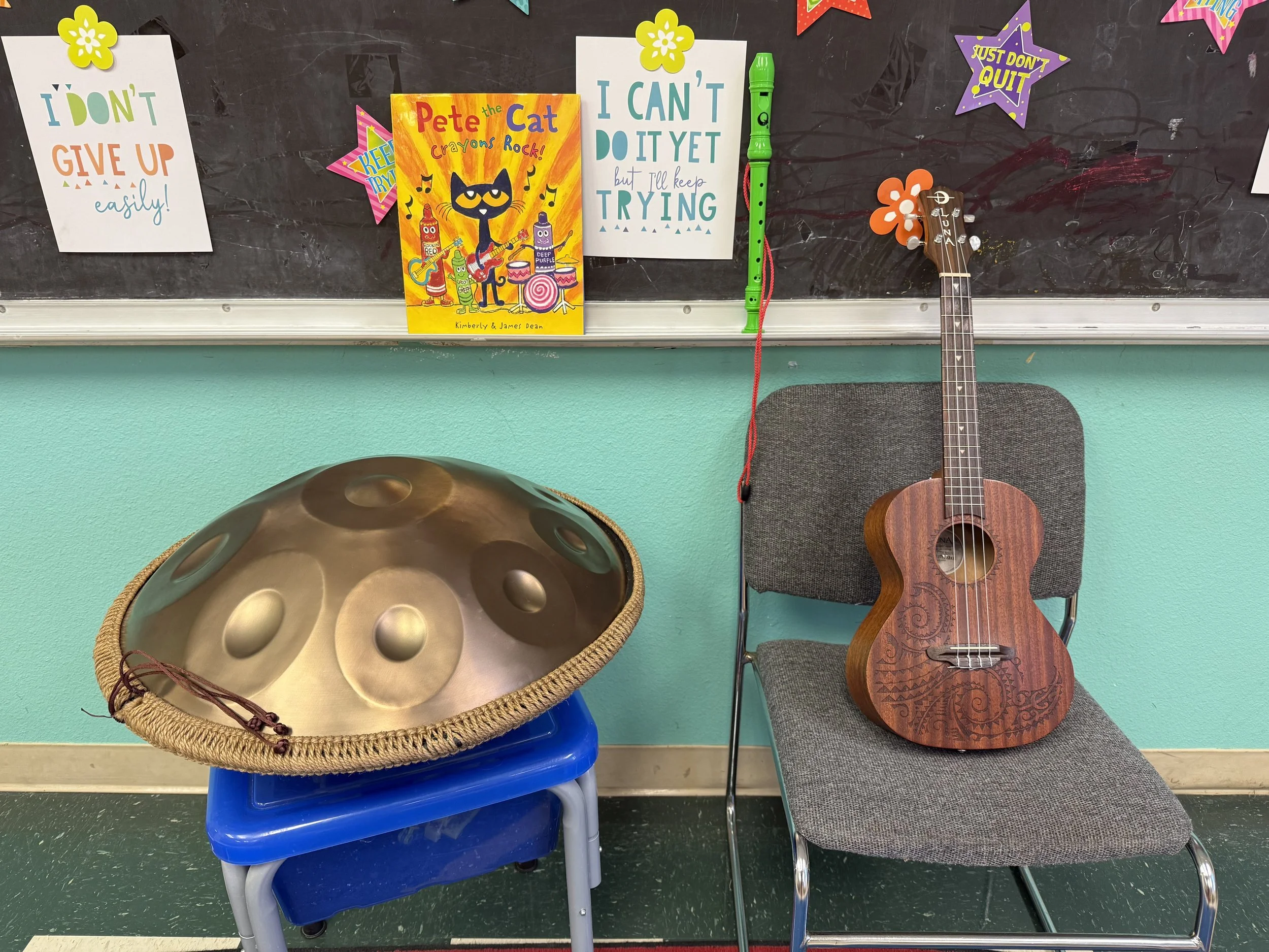 Workshop moment with students engaged in learning through the arts