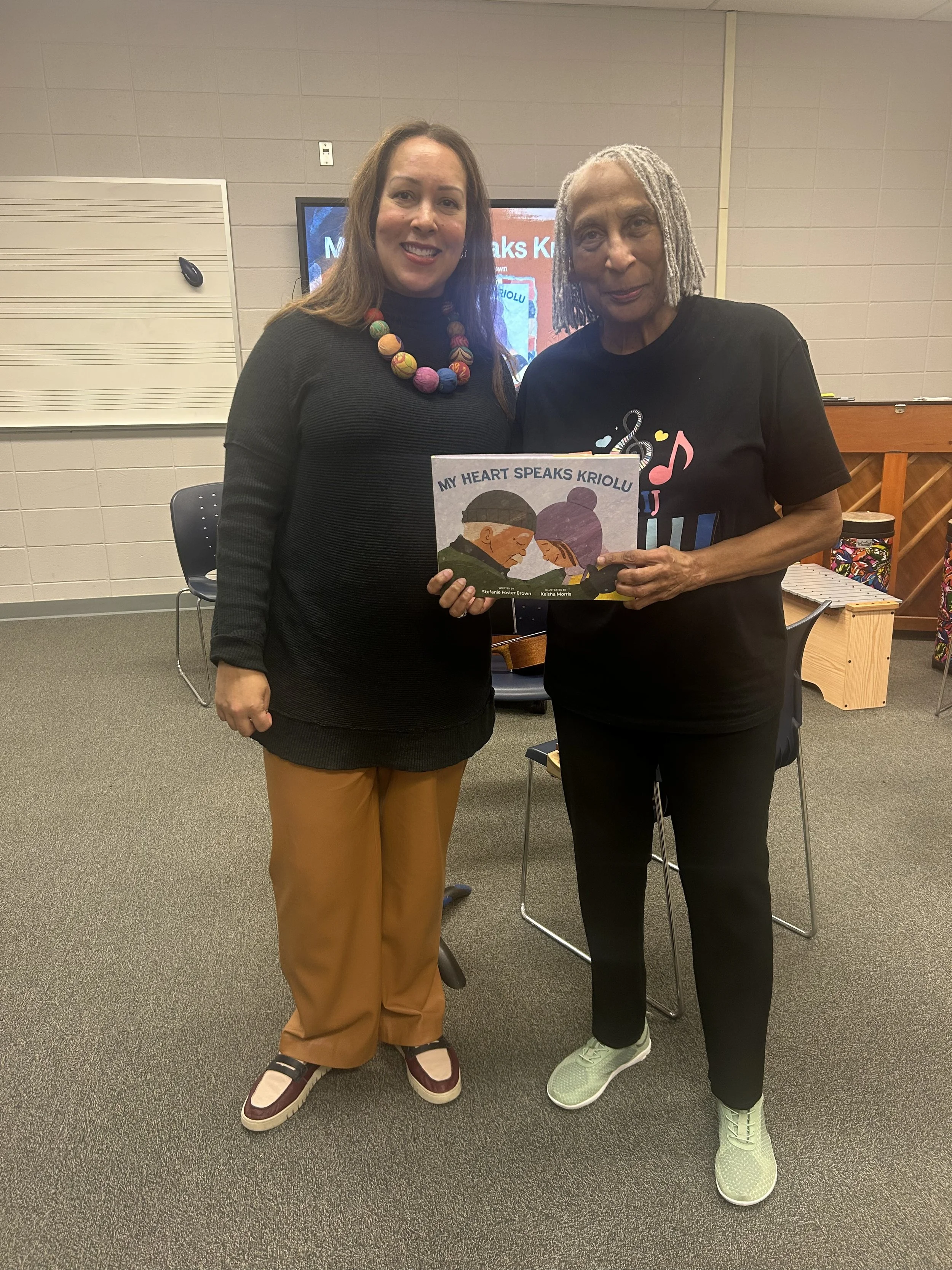 Participants engaging with the book and instruments