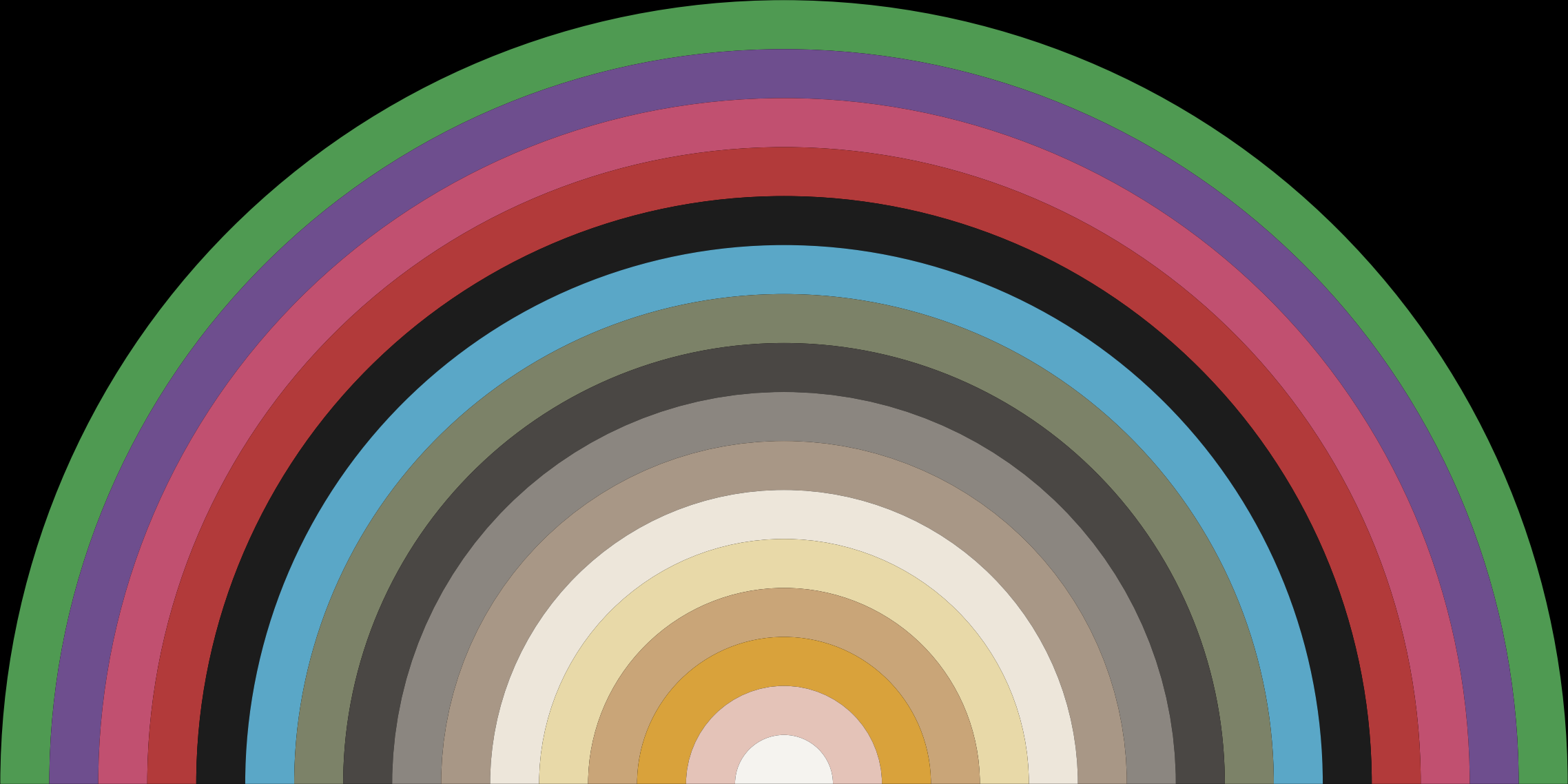 A rainbow made from STU 22's full range of photography backdrop colours