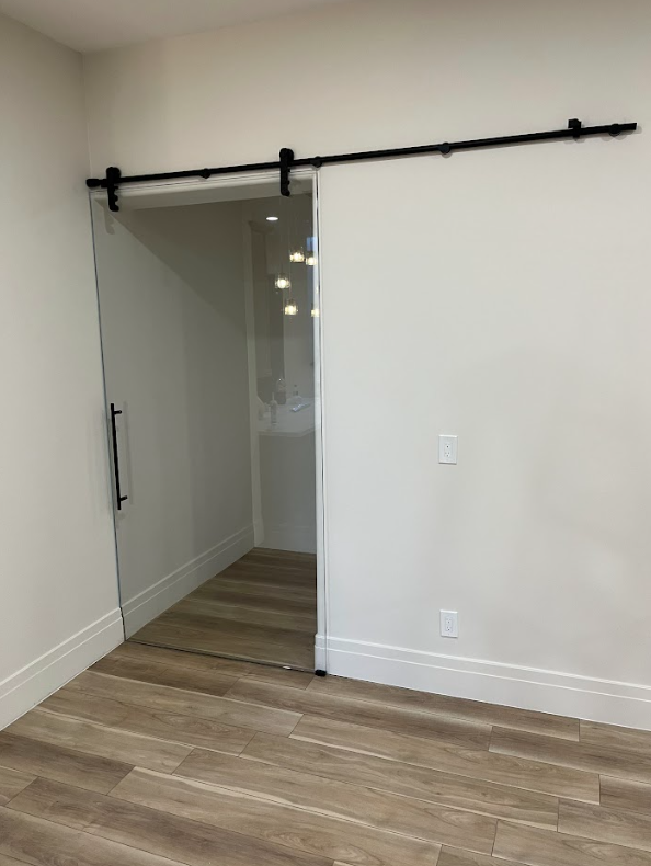 Installed glass shower project with clean lines