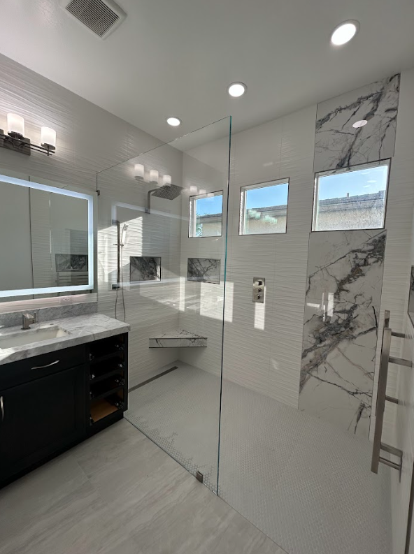 Custom glass shower enclosure project photo