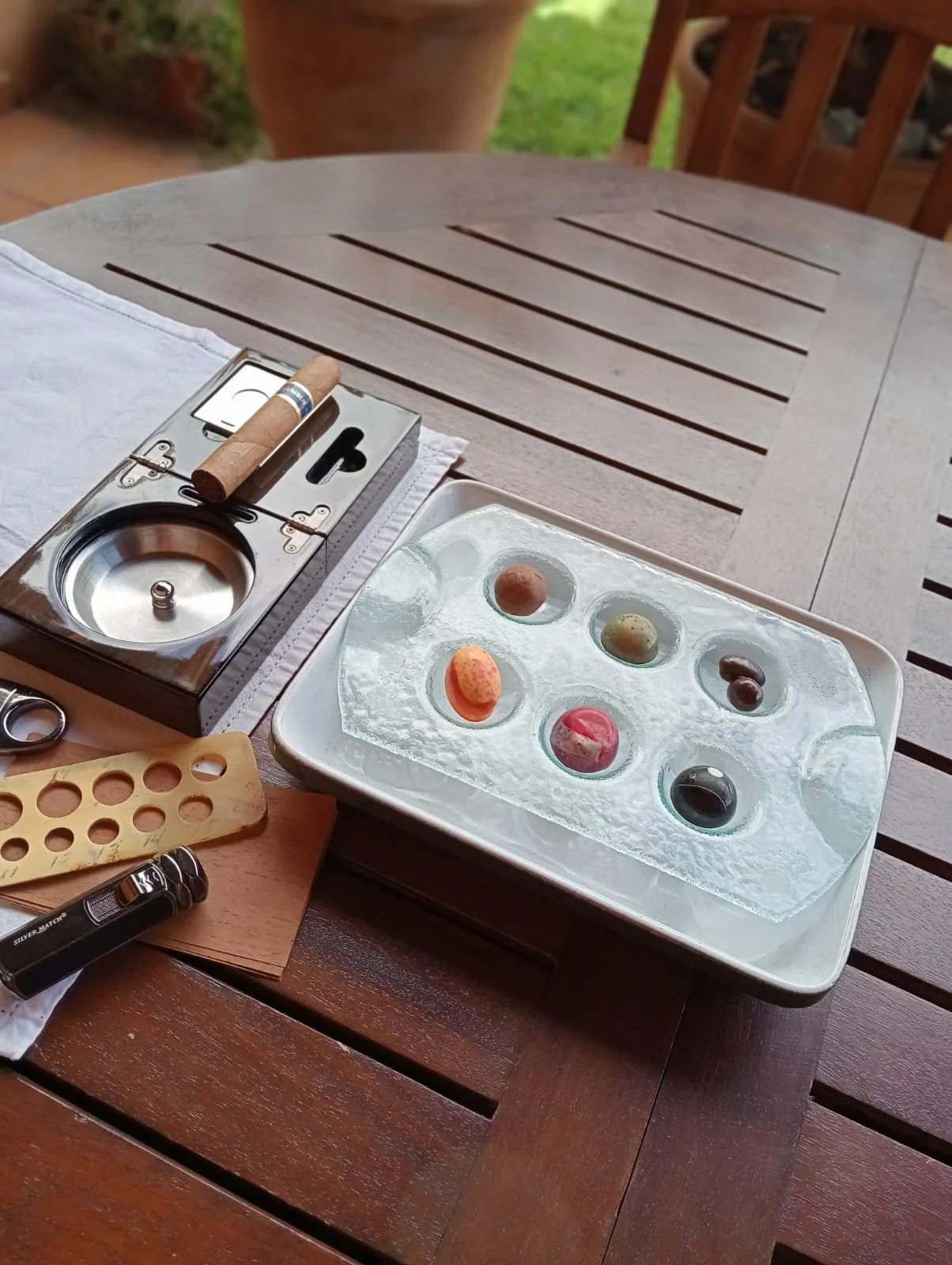 Bonbons prepared and kept cool before pairing