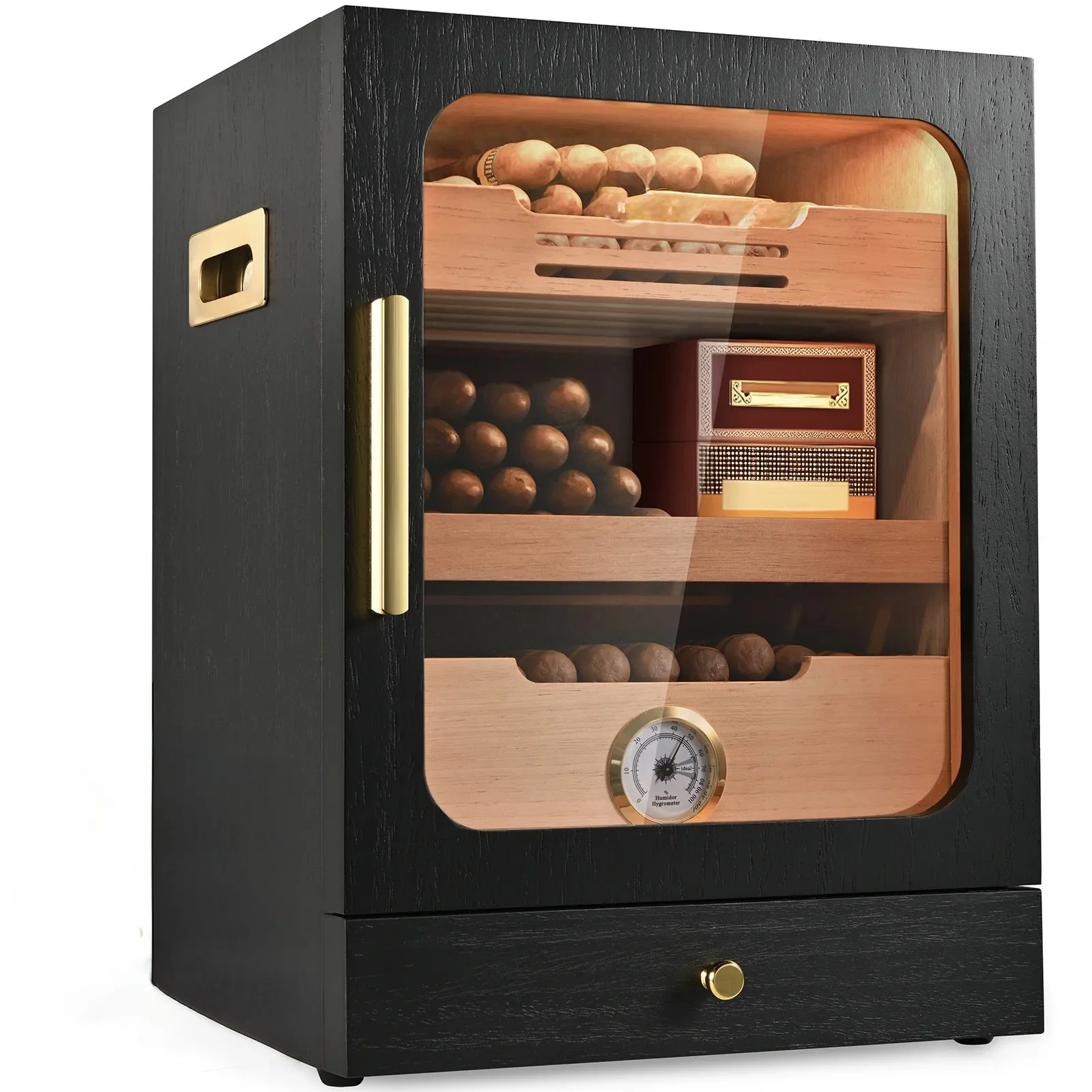 Three-humidor cigar collection system