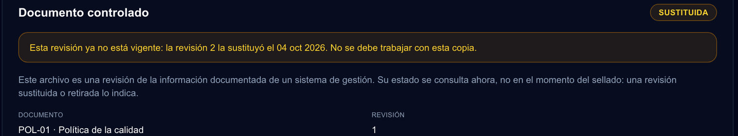 Verificación pública de una copia sustituida