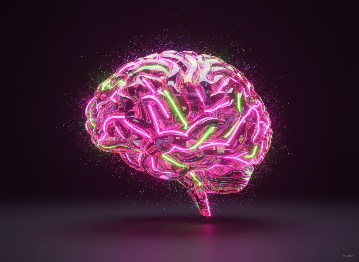 Neon glowing brain