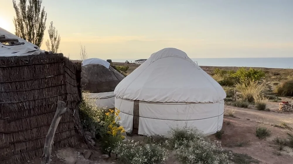 Yurt at dusk
