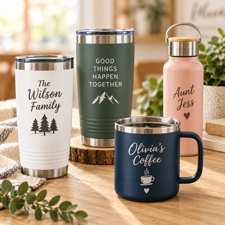 Personalized drinkware & gifts design examples