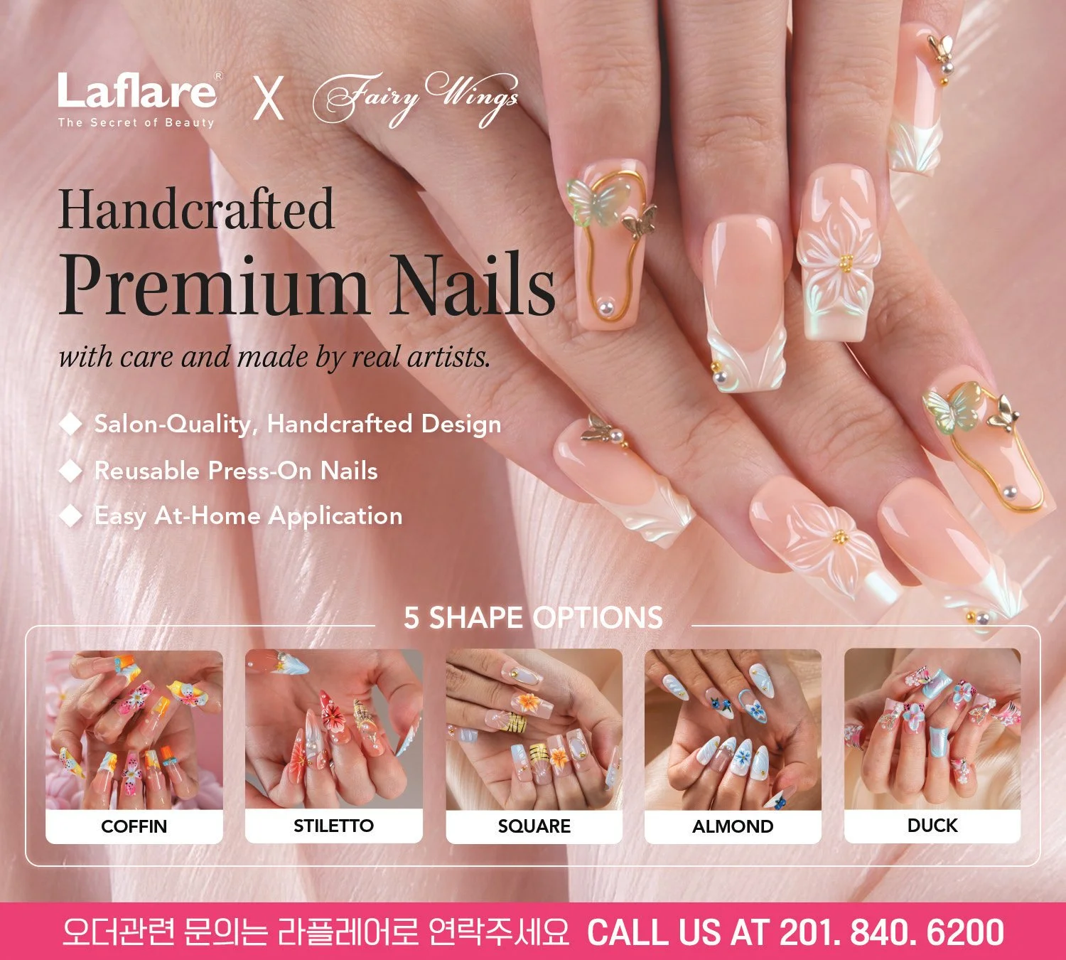 LAFLARE NY LAFLARE X FAIRY WINGS: HANDCRAFTED PREMIUM PRESS-ON NAILS
