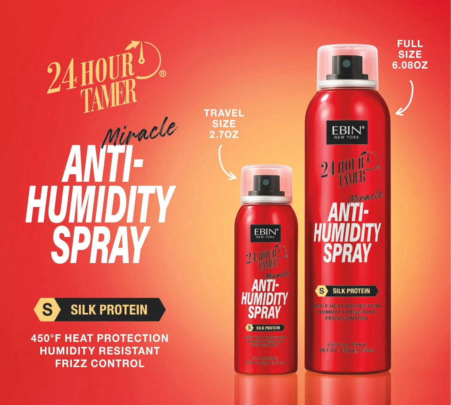 EBIN NEW YORK 24 HOUR TAMER ANTI-HUMIDITY SPRAY